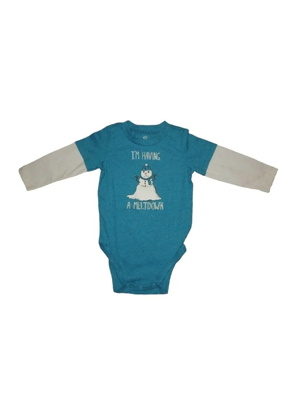 Toddler Boys OD I'm Having a Meltdown Snowman Christmas One-piece Shirt NWOT